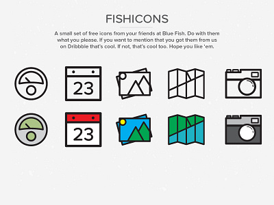 Fishicons blue design fish freebie icons illustration