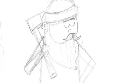 Paul Bunyan Rough Sketch bunyan lumberjack paul print screen sketch