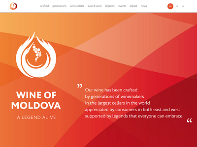 Wine Of Moldova Website header languages welcome page wordpress