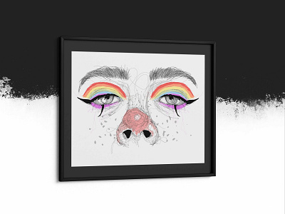 Pride Rainbow Eyes abstract character colorful eyebrows eyes face paint illustration lgbt pride rainbow scribble