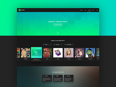 Spotify Homepage Concept concept homepage imagery photography promo spotify stylist ui ux web whitespace