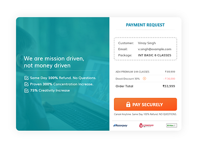 Payment Page Web UI Concept Design