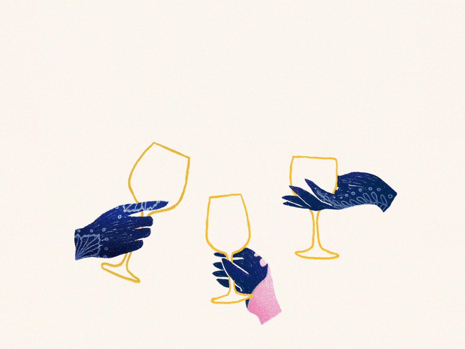 Virtual toast animated gif friends gif hand illustration pattern portugal procreate quarantine surface design surface pattern design texture toast wine