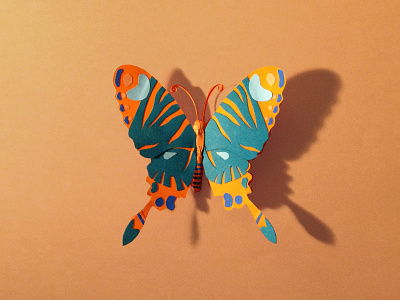 Paper butterfly blue butterfly illustration orange orangebutterfly paper paperart paperillustration