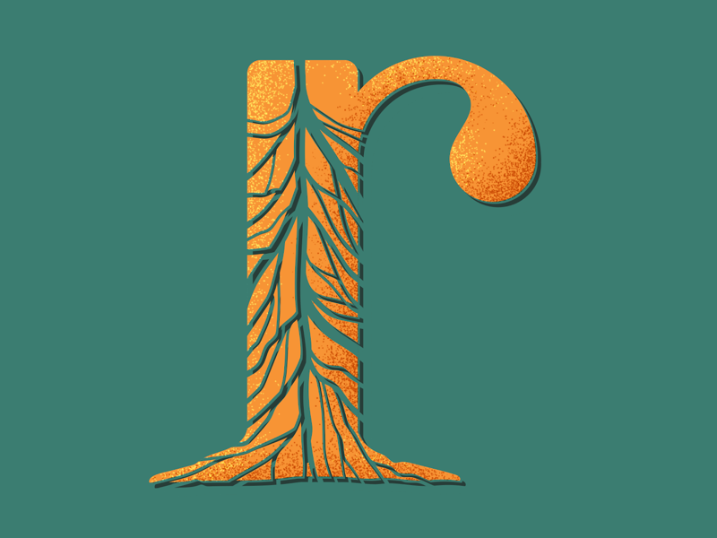 R orange roots vector type illustrator lettering 36 days of type type daily type challenge type art photoshop pattern geometric pattern design texture illustration typography 36daysoftype