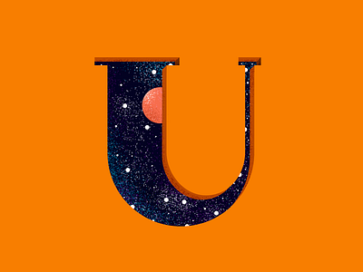 U 36 days of type 36daysoftype design geometric pattern illustration illustrator lettering orange pattern photoshop texture type type art type challenge type daily typography universe vector