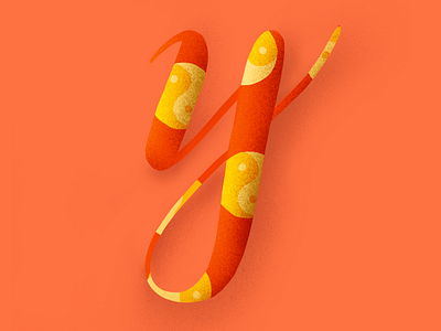 Y 36 days of type 36daysoftype design geometric pattern illustration lettering orange pattern photoshop procreate texture type art type challenge type daily typography y yinyang