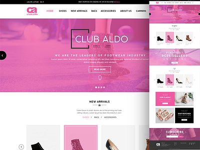 Club Aldo 2018 design ecommerce fashion minimal minimal design shoes shopping ui ui ux uiux