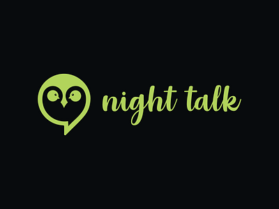 Night talk branding logo typography app icon