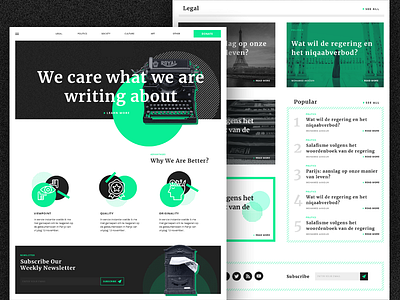 Bold design for one special blog blog color landing page news ui