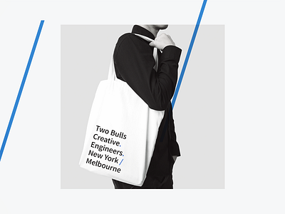 Two Bulls Tote branding clean design illustration logo product branding product design swag tote totebag twobulls type