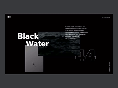Water 2020 animation black dark design interaction landing minimal smooth ui
