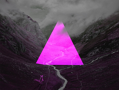 Cat In the Valley cat cyberpunk illustration mystery pink triangle