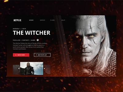 The Witcher Concept UI clean concept dark design netflix sketch thewitcher ui ux visual web web design
