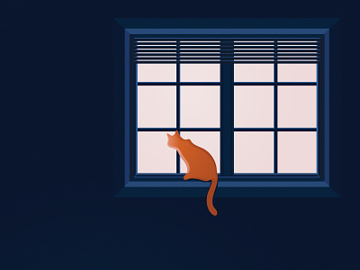 Social Distancing blinds blue cat distance illustration illustrator isolate isolation orange pink quarantine social tabby watching window