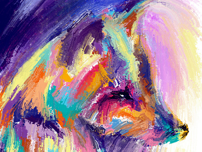Fox color digital fox illustration messy painting