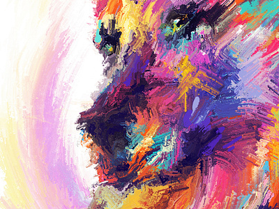 Hound color digital dog german shepherd hound illustration messy painting