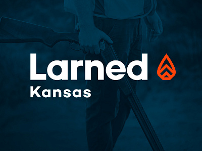 Larned Kansas arrowhead blue brand branding cares city branding connects duotone explores grows icon kansas larned lineart logo red rural wordmark