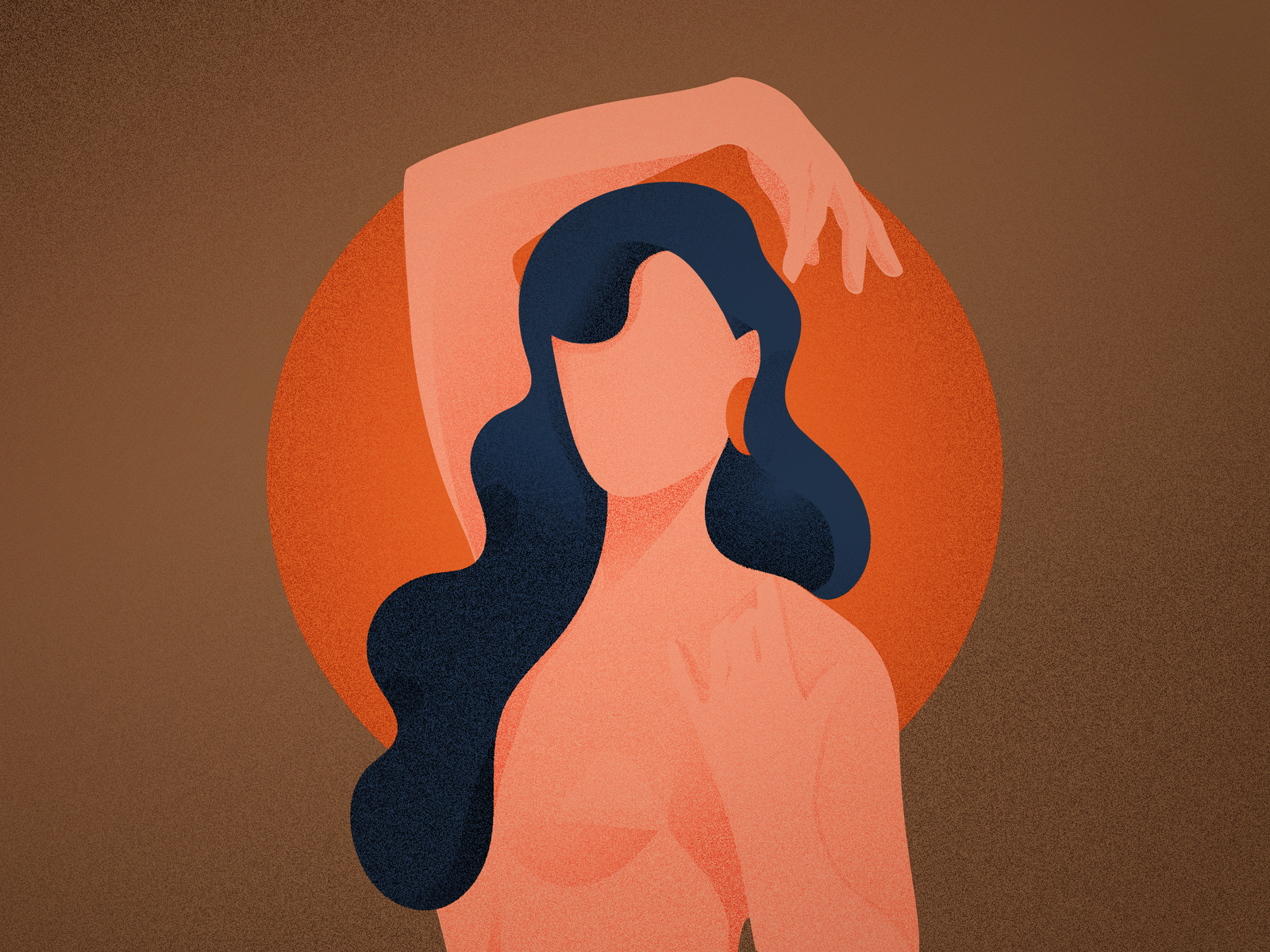 Confidence abstract adobe illustrator blue brown confidence female figure hair illustration lady model nude orange pink portrait pose sun texture woman woman portrait