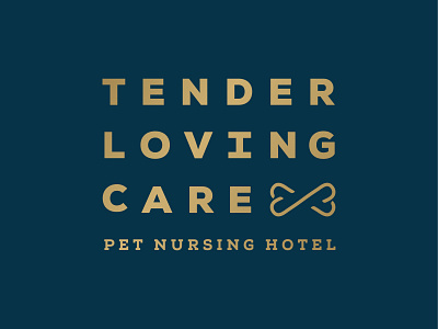 Tender Loving Care animals blue bone brand care design elderly gold heart hospice hotel inviting logo loving nursing pet simple tender vet veterinary
