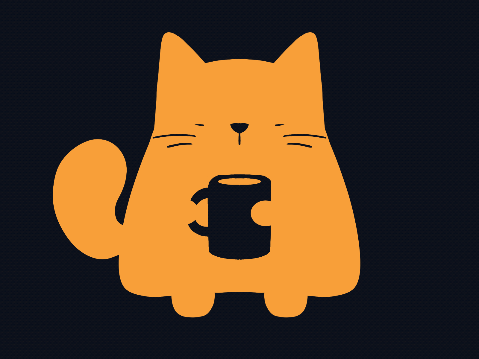 Caturday blue cat caturday coffee digital fluffy gif illustration kitten kitty orange orange tabby procreate rome sleepy weekly warm up