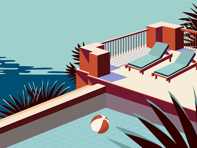Swim in the summer ⛱ blue graphic design illustration swimming pool