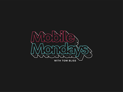 Mobile Mondays logo light line logo neon neon light neon logo neon sign strip light type typography vector
