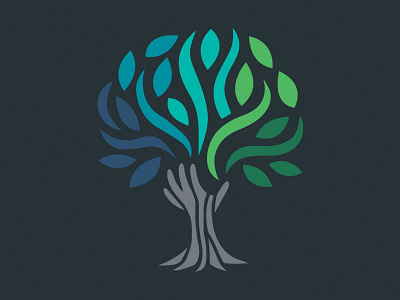 Tonume Integrated Health Logo hand illustration logo natural health tree vector