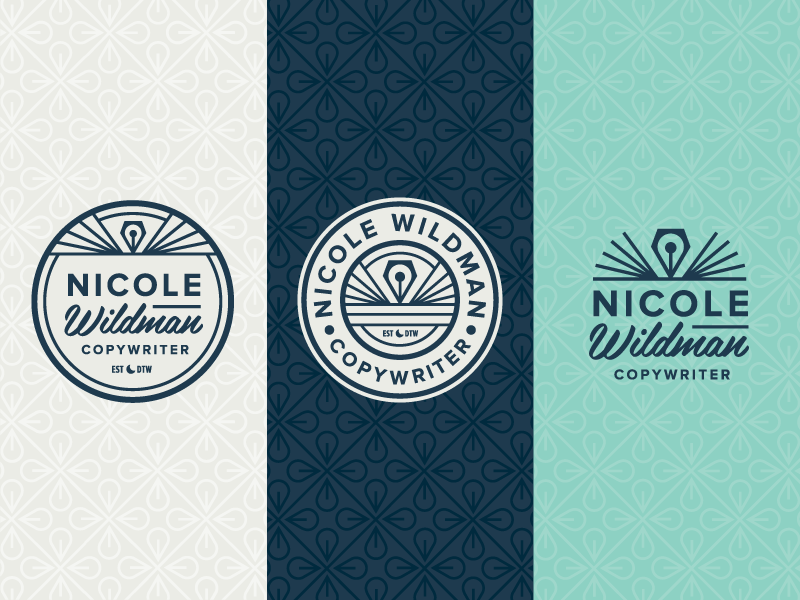 Nicole Wildman Branding branding copywriter crest icon logo pattern