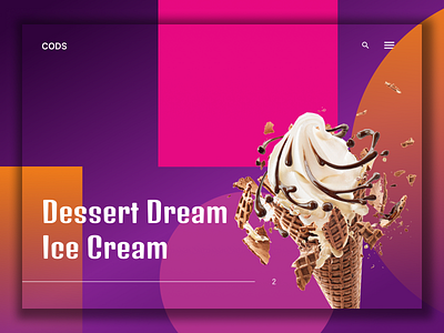 CODS - Dessert Shop branding design dessert flat graphic design landing page shop ui ux web web site