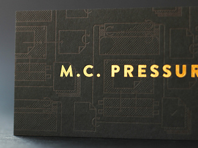 M.C.Pressure Gift Certificate Design foil stamp gift certificate giftcard halftone illustration letterpress print