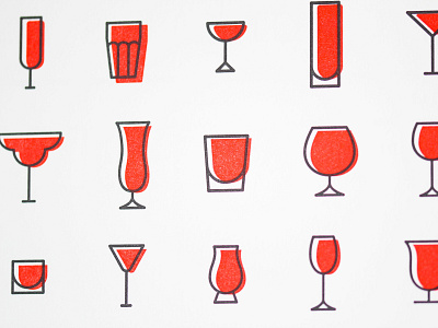 Cocktail Recipe Card Pattern letterpress