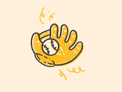 Baseball Mitt baseball baseball glove baseball mitt black illustration illustrations texture yellow