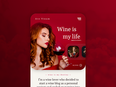 Wine Blog - responive website concept mobile red retro ui ux website wine