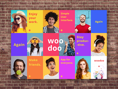 Woodoo Print poster concept colors dtp funny mobile app people poster