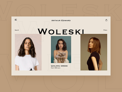 Minimal vintage Fashion Woleski website