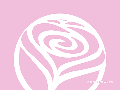 Logotype for Don Flowers shop in Prague flower logotype pink rose
