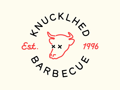 Badge for Knucklhed BBQ graphic design icon logo logo design