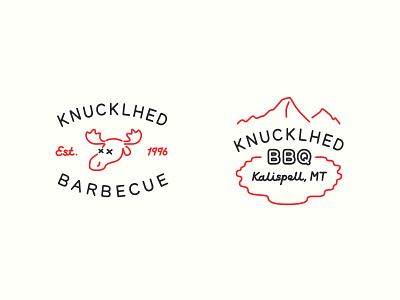 Knucklhed BBQ Logo and Wordmark Design badge badge logo design logo logo design sticker design wordmark wordmark logo