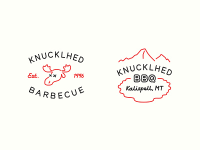 Knucklhed BBQ Logo and Wordmark Design