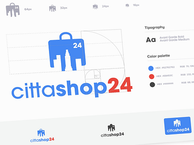 Cittashop24 - Branding guidelines brand branding cittashop24 cityshop24 fibonacci golden ratio guidelines logo