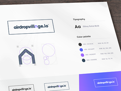 Airdropvillage.io Crypto Logo Guidelines airdrop airdropvillage.io branding branding idenity clean concept crypto crypto currency cryptologos gradient guidelines logo