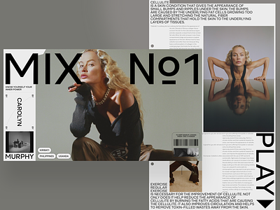 MIX book design fashion interface landing page minimal news photo slide typography web