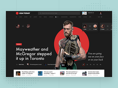 USA Today Redesign Concept book design interface material news slide web