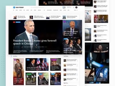 USA Today Main Page book design interface material news slide web