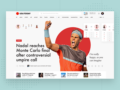 USA Today Redesign Concept Sport book design interface material news slide web