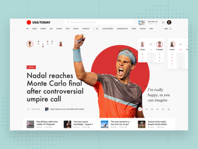 USA Today Redesign Concept Sport book design interface material news slide web