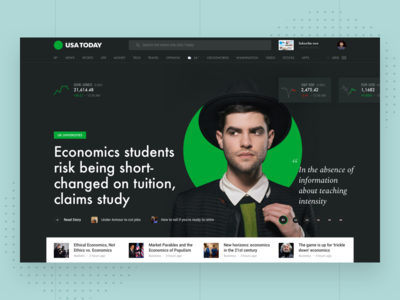 Usa Today Money book design economy interface material news slide stock web