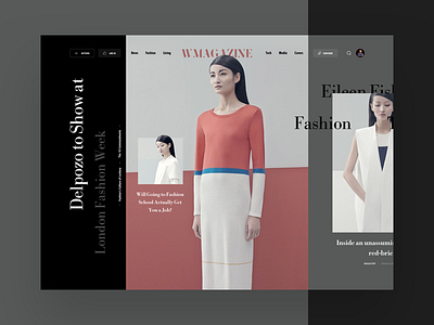 Wmag London Fashion Week book design fashion interface news photo sea slide web
