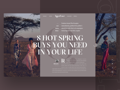 Typeface Hot Spring article book design fashion interface news photo slide web